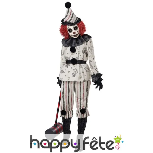 Déguisement de clown hanté pour adulte