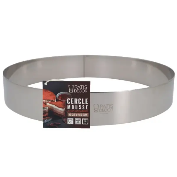Cercle à mousse inox H 4,5 cm Ø 28 cm
