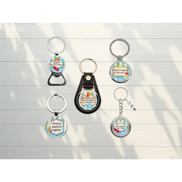 Porte-clés maître-nageur personnalisé – cadeau original remerciement piscine