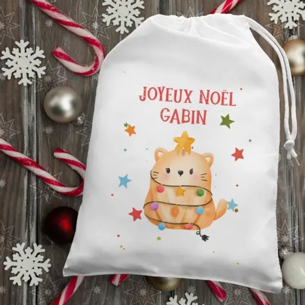 Pochette personnalisable Spéciale Noël Chat