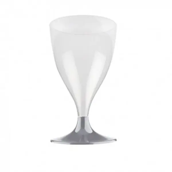 10 Verres à Eau et Vin en Plastique - Gris