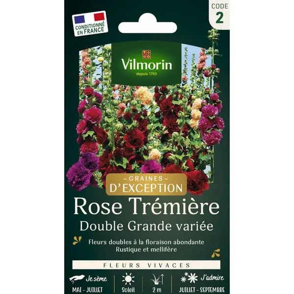Rose Trémière Double Grande Variée 1,5 g