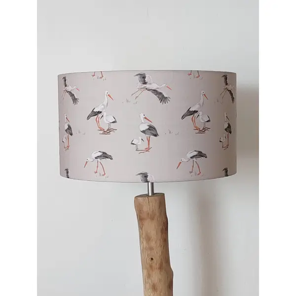 Abat-jour cigognes d’alsace – lampe déco alsacienne, luminaire nature, campagne chic, salon, chambre