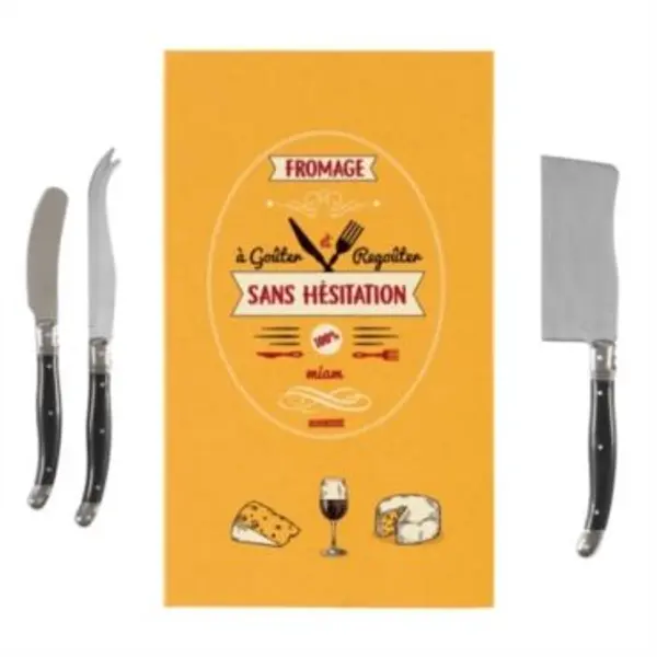 Kit à Fromage en forme de Livre avec 3 Couteaux - Derrière la Porte