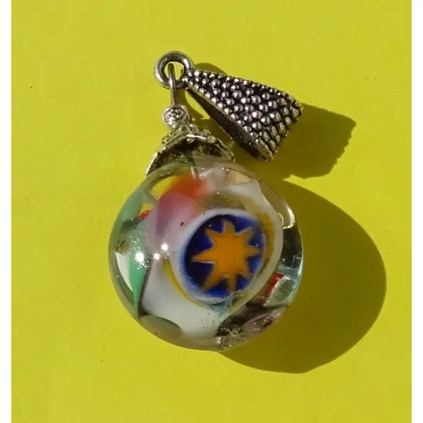 Pendentif perle d'art, lampwork,murano, verre filé cl.1146