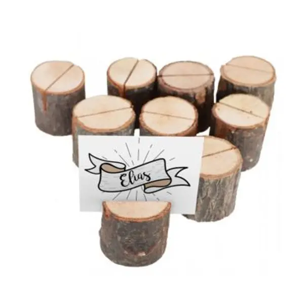 9 Marque-Places Rondins de Bois