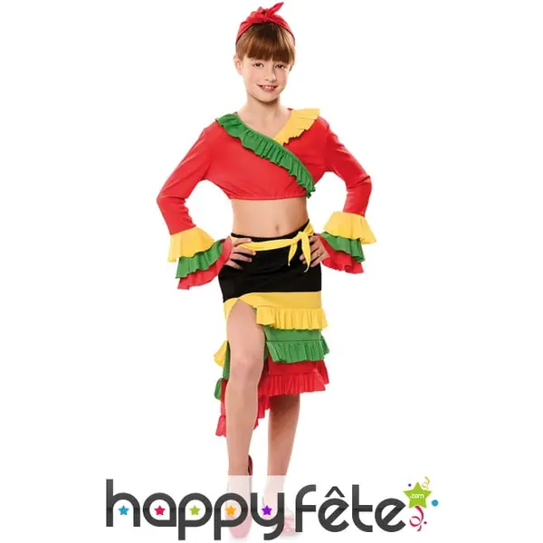 Tenue de danseuse de rumba pour enfant