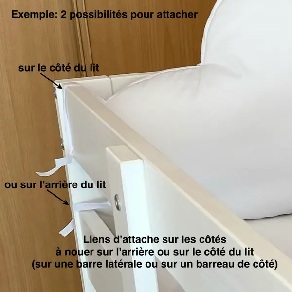 Tête de lit coussin nuage rose pâle, pour tour de lit cabane enfant ou bébé, largeur 60, 70, 80 ou 90 cm