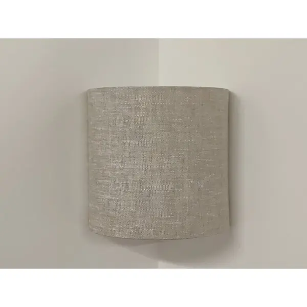 Applique murale d’angle demi-lune en lin naturel – luminaire mural style japandi, scandinave, bohème, salon chambre entrée