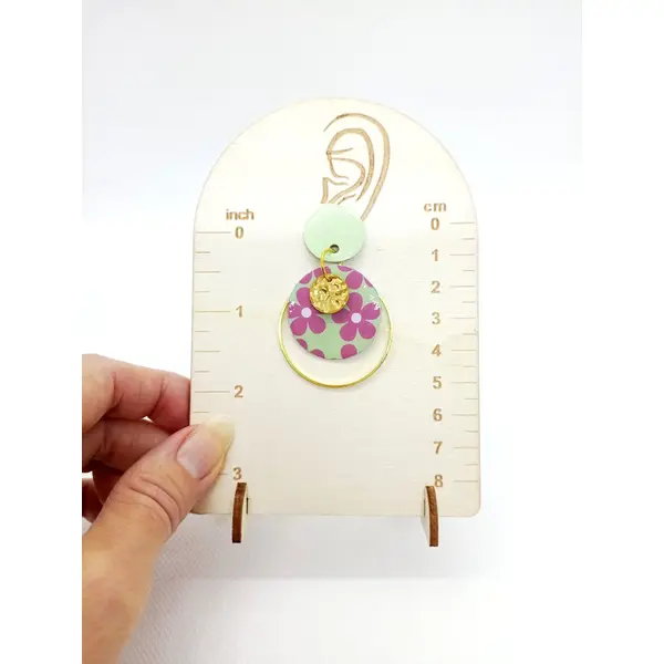 Boucles d'oreilles en papier résiné