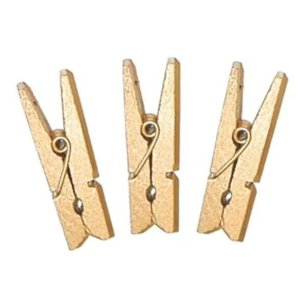 24 Mini Pinces en Bois - Or