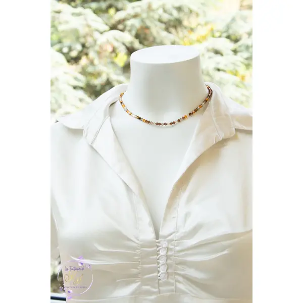 Ras de cou "astra" code : destock50 acier et cristal autrichien 37 cm bijoux femme (a852)