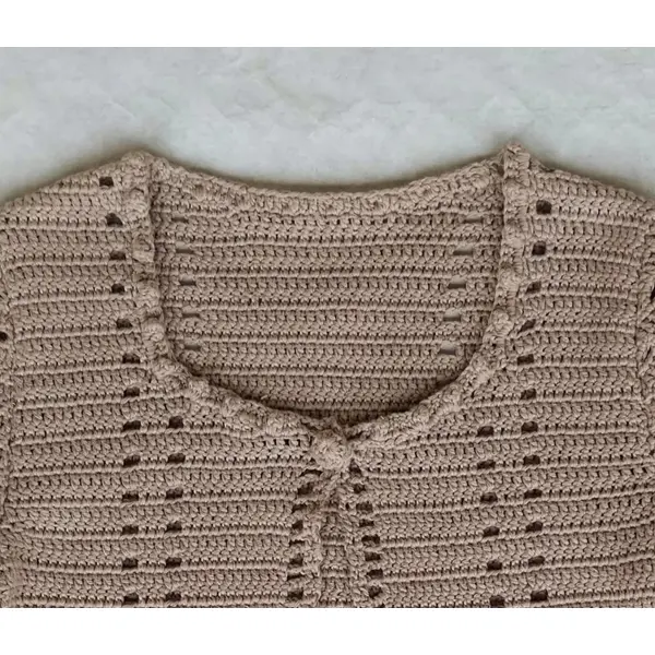 Cardigan pour femme au crochet fait main - veste couleur taupe au crochet -