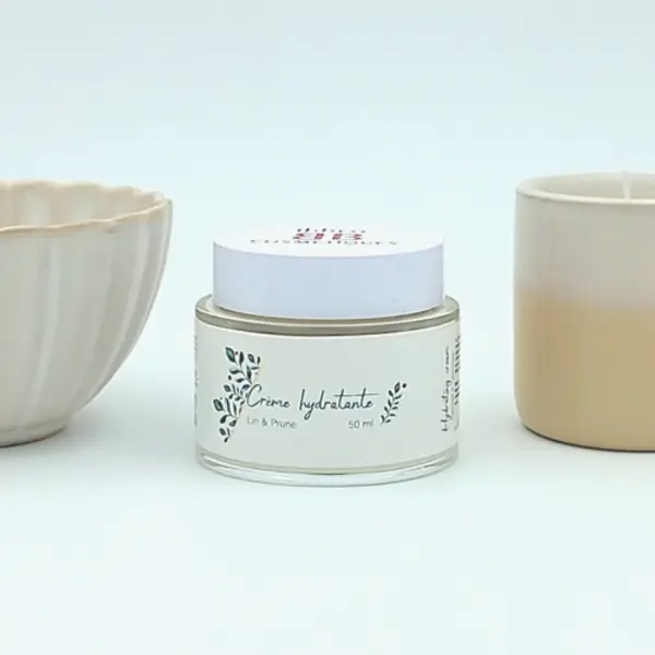 Crème hydratante, lin & prune, 50ml