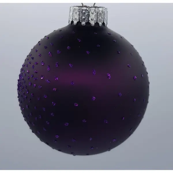 4 Boules mauves paillettes