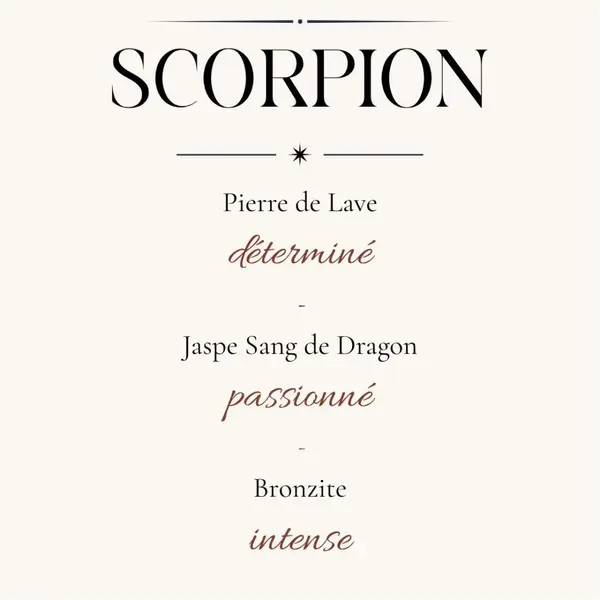 Bracelet scorpion homme pierres naturelles
