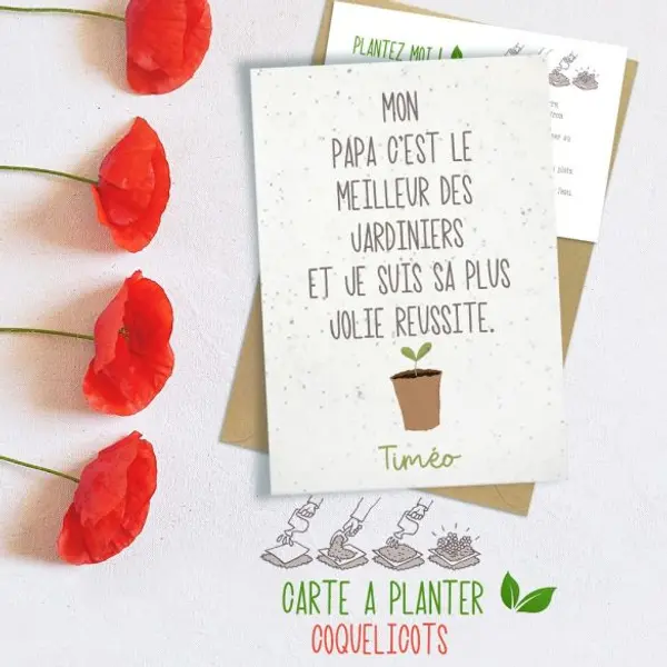 Carte à planter avec graines personnalisée Mon papa