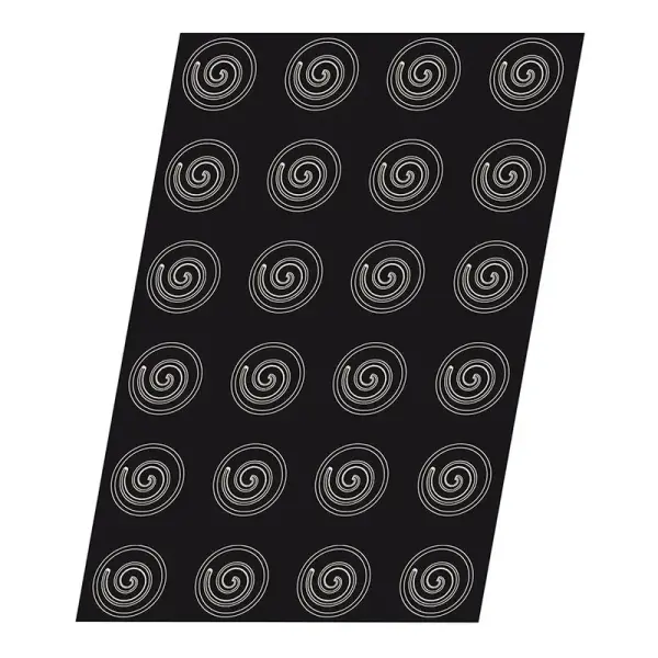 Flexipan 60x40 plaque de 24 demi- sphères spirales 3.6 cm