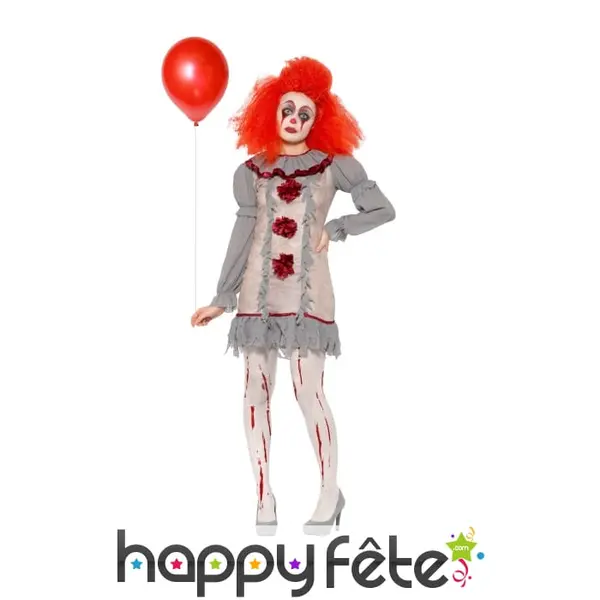 Déguisement sinistre de clownette vintage