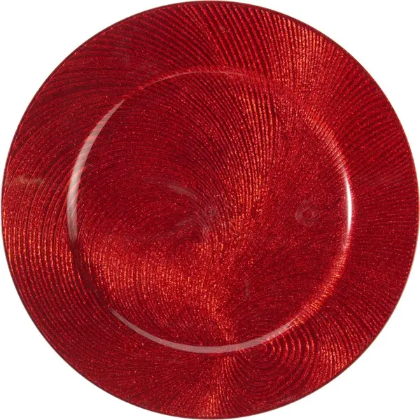 2 Assiettes vert et rouge 33 cm