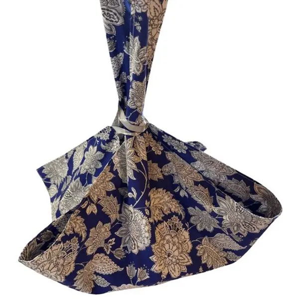 Sac à tartes bleu motif floral