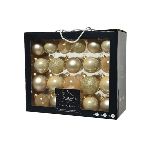42 Boules de Noël classiques perle