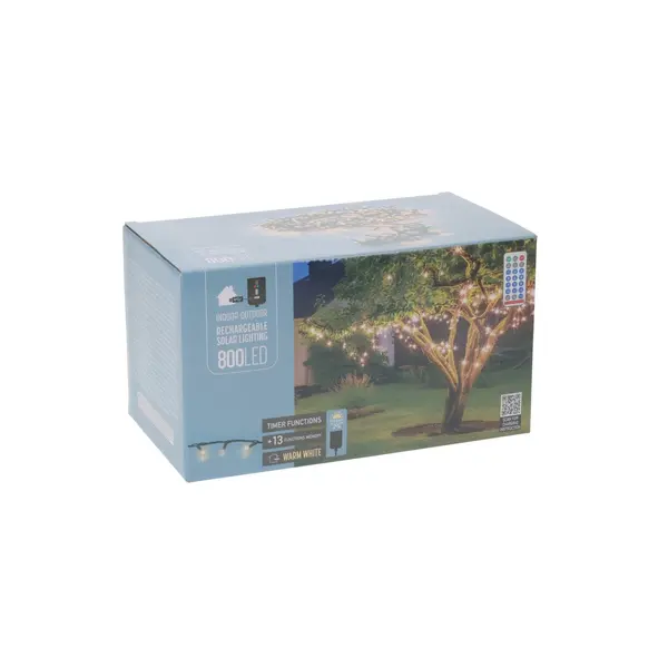 Guirlande solaire 800 led blanc chaud