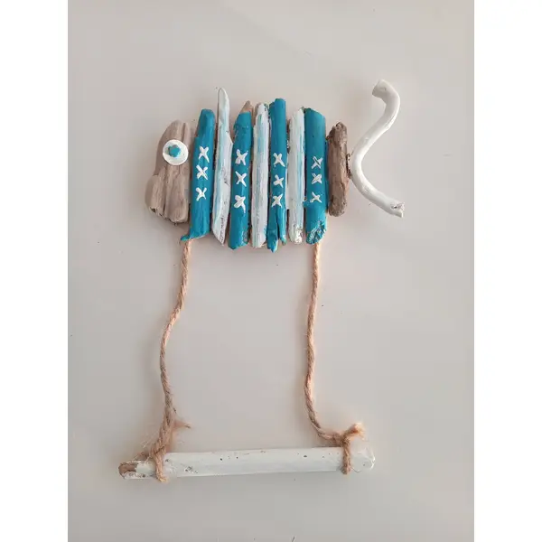 Porte papier toilette marin - poisson en bois flotté
