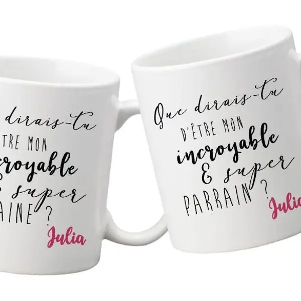 Mug personnalisable recto pour demande au parrain / marraine