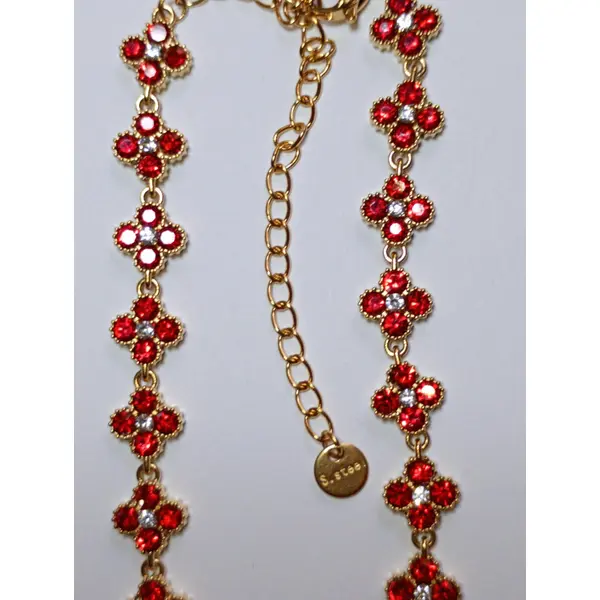 Collier princesse rouge écarlate . collier princesse acier inoxydable | bijou femme - idée cadeau