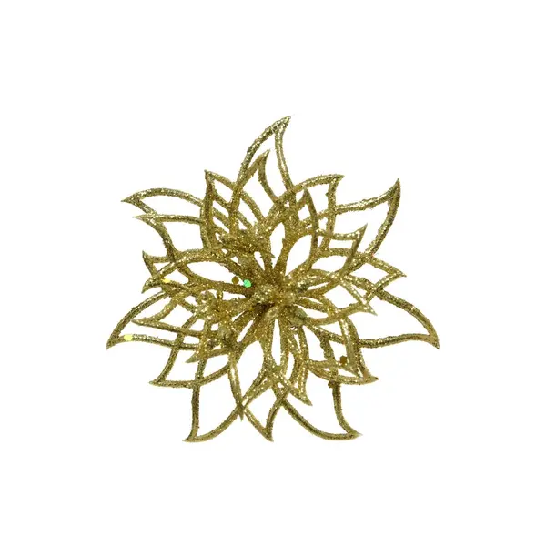 Fleur décorative dorée à clip