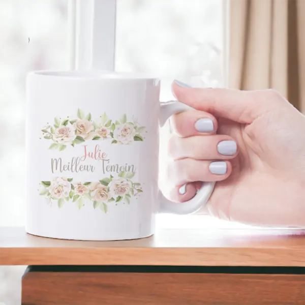 Mug personnalisable recto pour Super témoin ou demiselle d'honneur