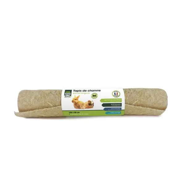 Tapis de chanvre Bio spécial pour rongeurs 120x50cm