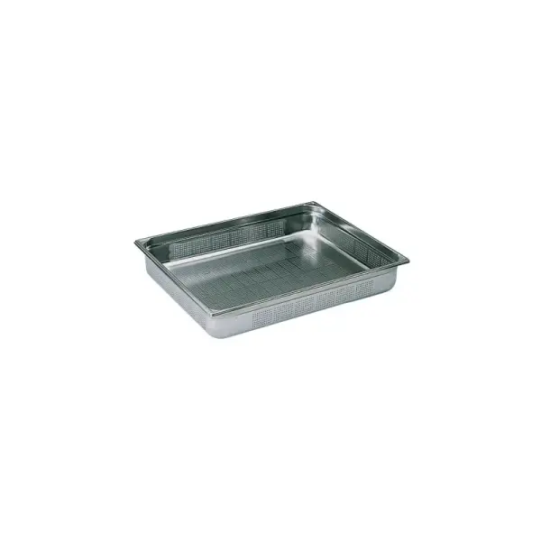 bac gastronorme perforé inox - sans anse - GN 2/1 profondeur 15 cm