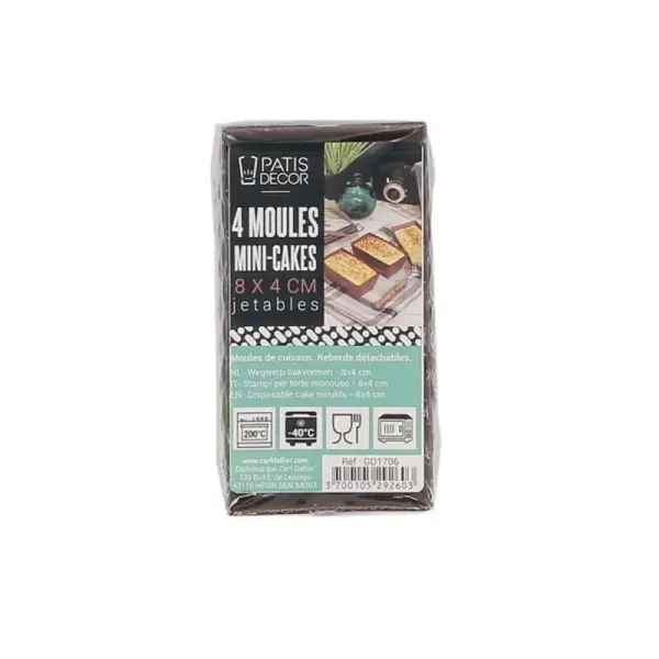 Mini-moules à cake jetables (x4)