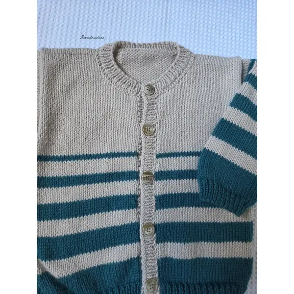 Gilet bébé 12 mois tricoté main en laine phildar caresse