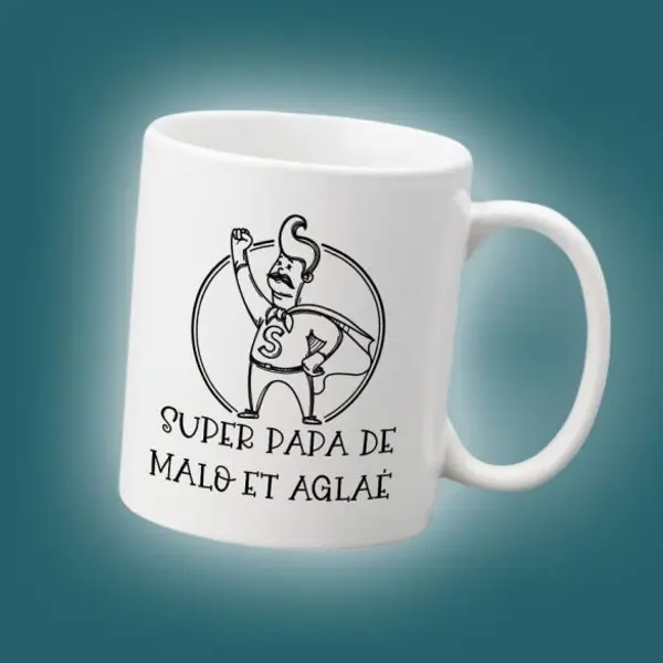 Mug personnalisable recto Super papa