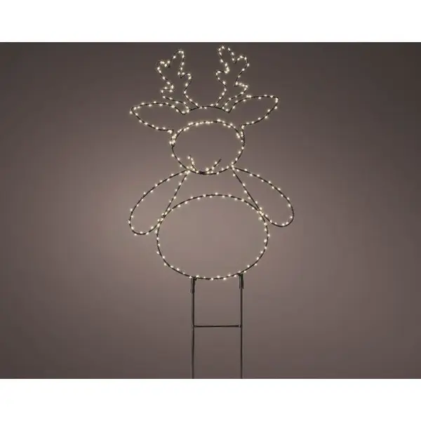 Décoration de Noël d'intérieur, Renne à Piquer LED blanches H.47cm