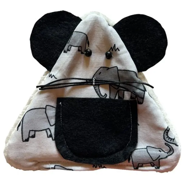 Pochette dent petite souris motif éléphants