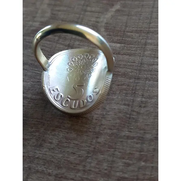 Bague pièce de monnaie 5 escudos portugal