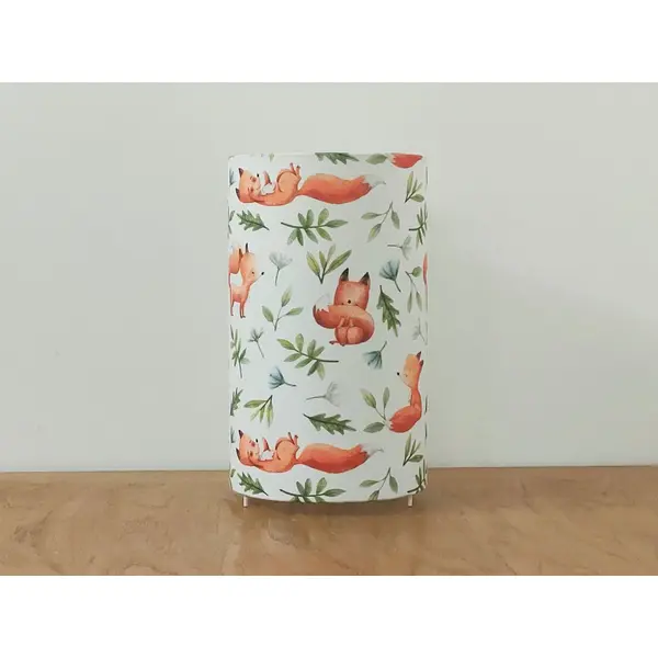 Lampe enfant renard – luminaire déco chambre bébé, lampe de chevet forêt et animaux des bois, décoration nature scandinave