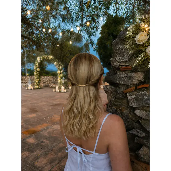 Bandeau inversé en laiton – outil de coiffure pour cheveux tressés – couronne halo minimaliste