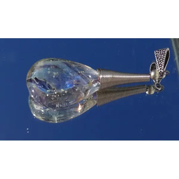 Pendentif perle d'art, lampwork,murano, verre filé cl.1149