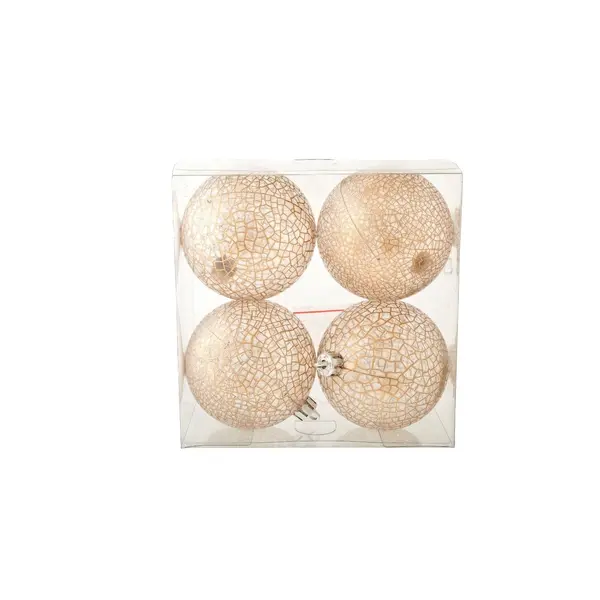 4 Boules de Noël or craquelé