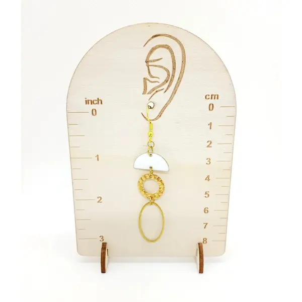 Boucles d'oreilles asymétriques en acier inoxydable doré