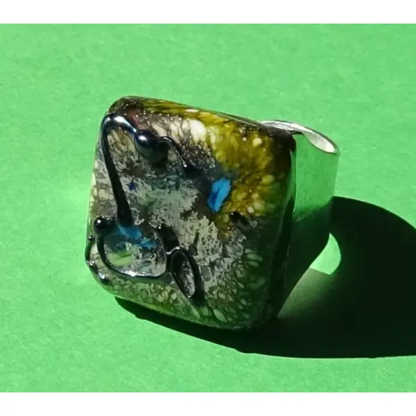 Bague, verre filé, lampwork, verre de murano, bag.1660