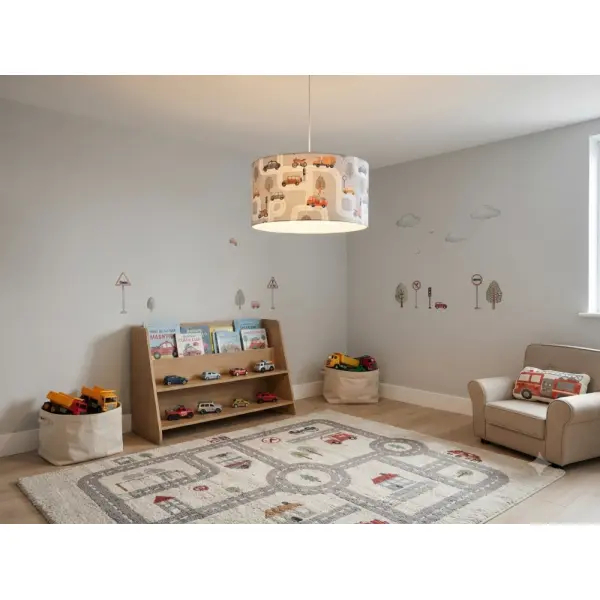 Abat-jour enfant voitures & véhicules – déco chambre garçon, pompiers, police, moto, circuit, cadeau