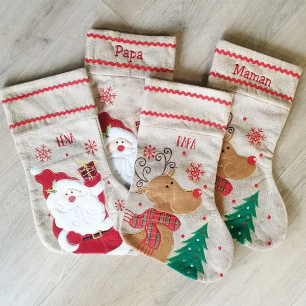 Grande chaussette / botte de Noël personnalisable