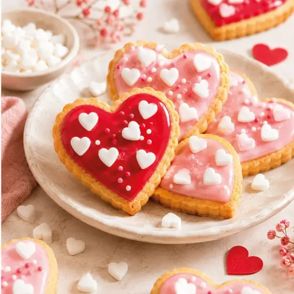 Décors comestibles cœurs blancs 50 g