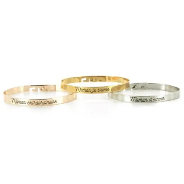 Boîte de 3 Bracelets à Message pour Maman
